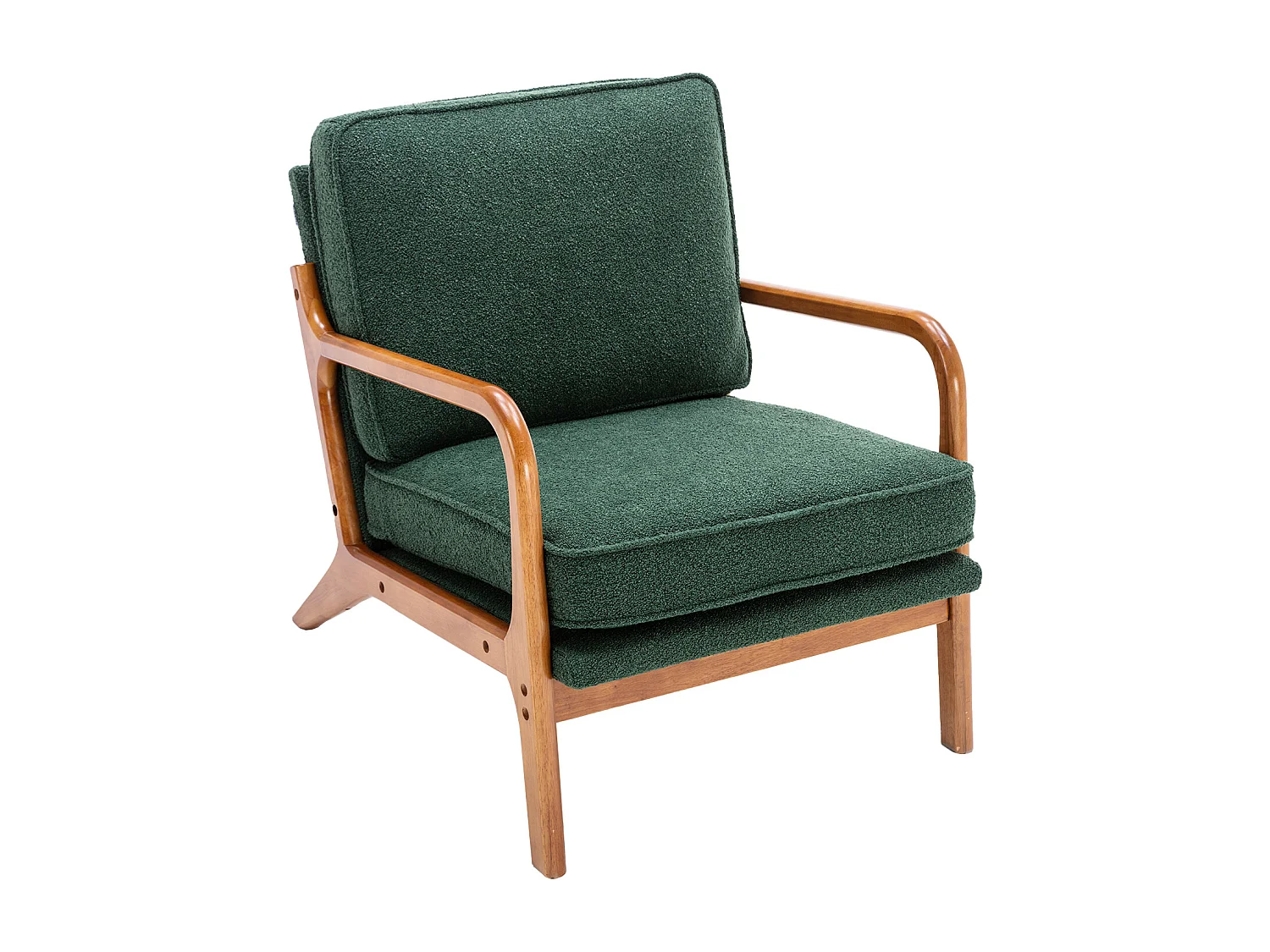 KOMHTOM Sillón con Estructura de Madera, Sillón Moderno para Sala de Estar