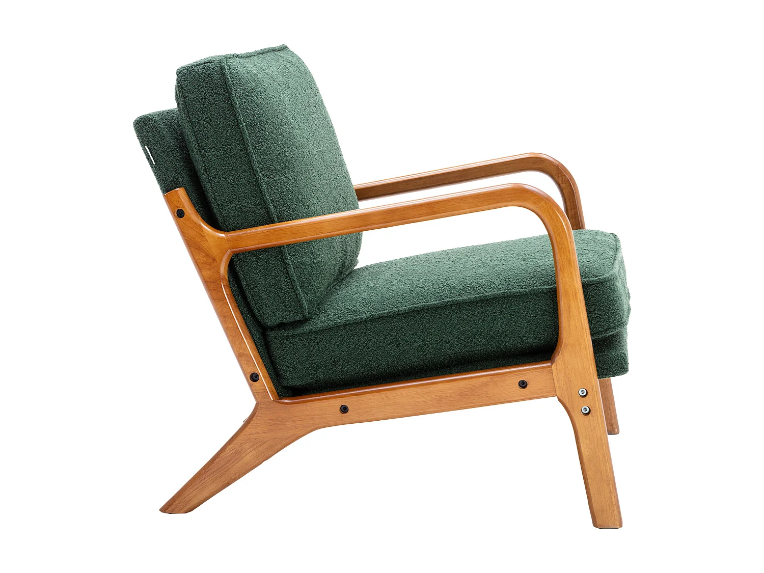 KOMHTOM Sillón con Estructura de Madera, Sillón Moderno para Sala de Estar