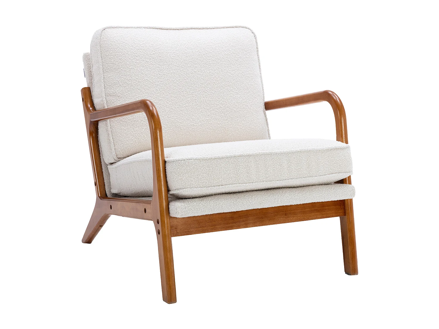 KOMHTOM Sessel mit Holzgestell, moderner Loungesessel für das Wohnzimmer