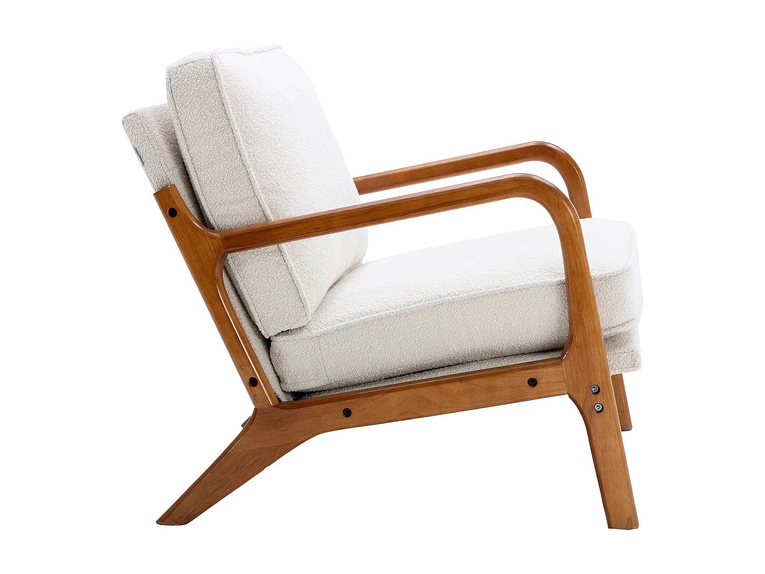 KOMHTOM Sessel mit Holzgestell, moderner Loungesessel für das Wohnzimmer