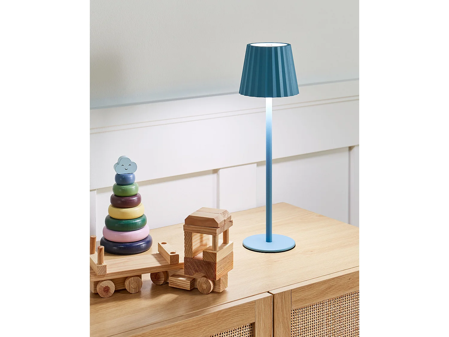 Lampada da tavolo POMBEIRO Metallo Azzurro