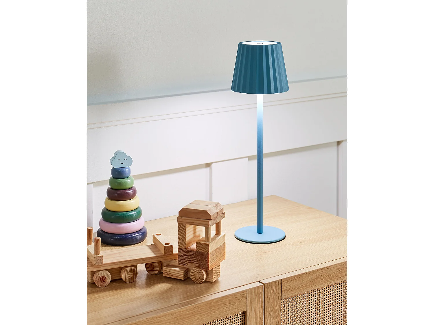 Lampada da tavolo POMBEIRO Metallo Azzurro