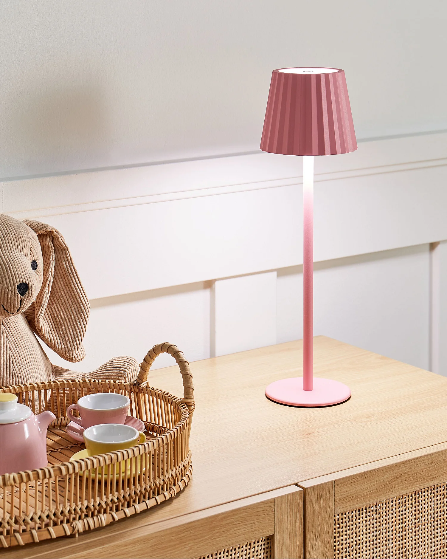 Lampe à poser POMBEIRO Métal Rose pastel
