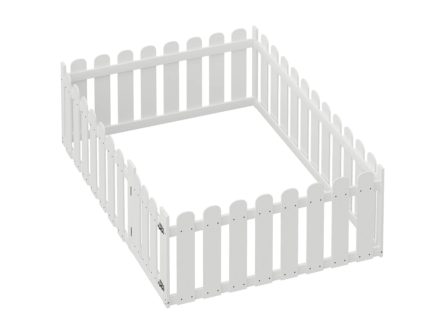 Cama infantil de madera 140x200cm - con barrera de seguridad - Blanco