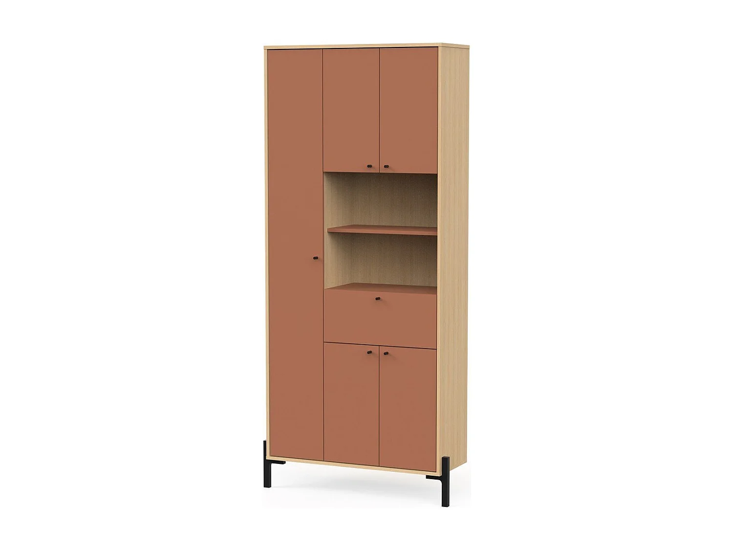 Armario de 4 puertas y 1 cajón con espejo H201,5 cm - ELISA