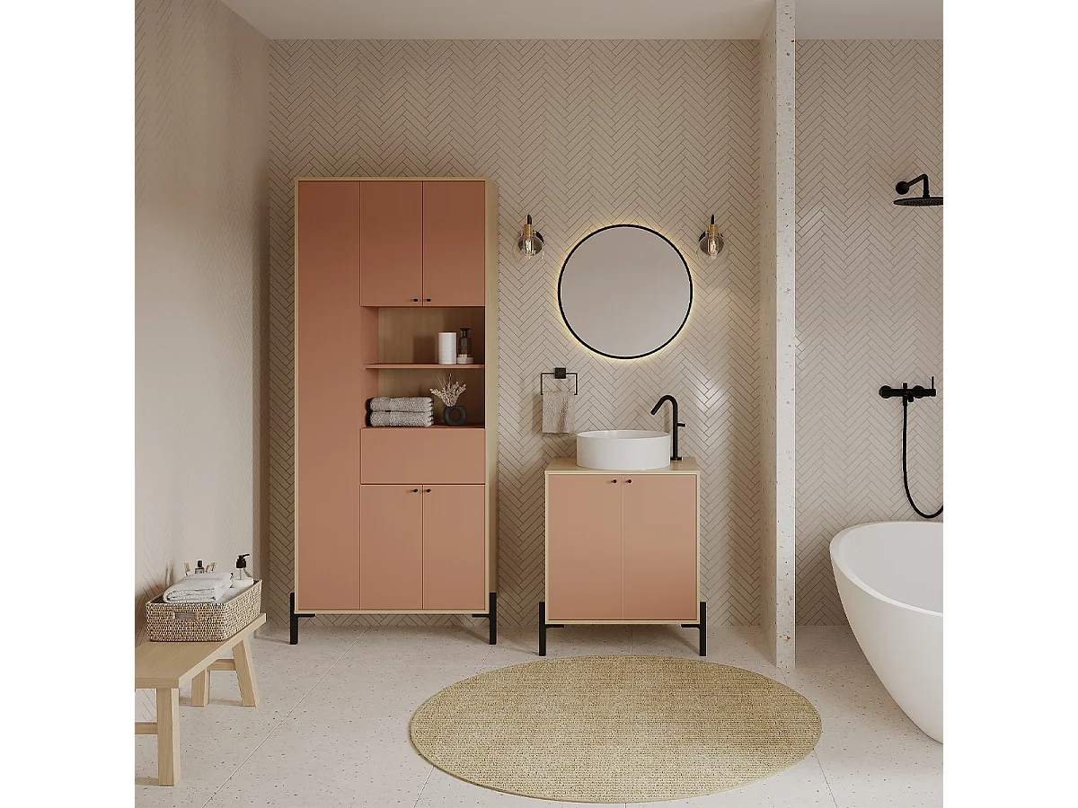 Armario de 4 puertas y 1 cajón con espejo H201,5 cm - ELISA