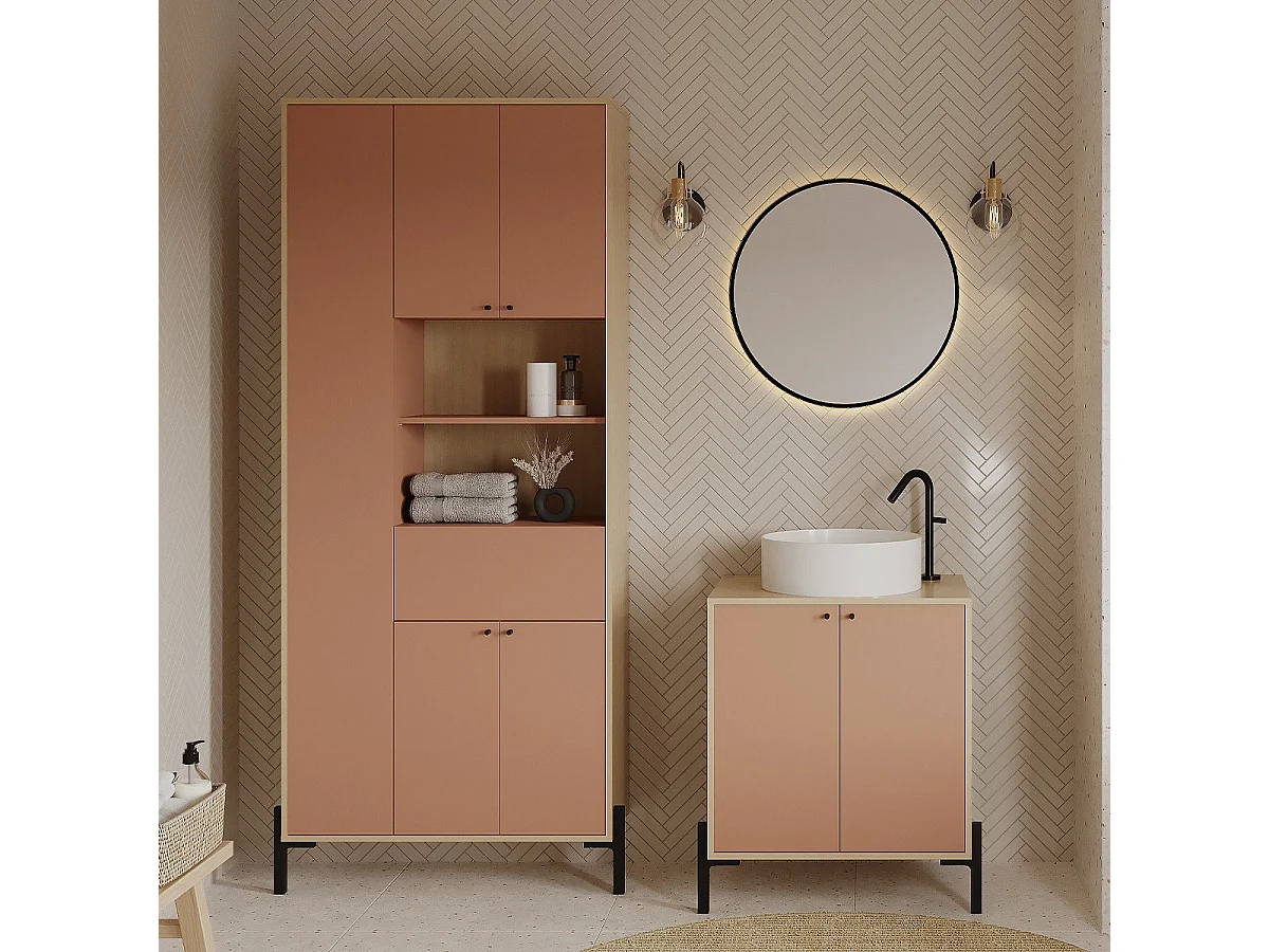 Armario de 4 puertas y 1 cajón con espejo H201,5 cm - ELISA