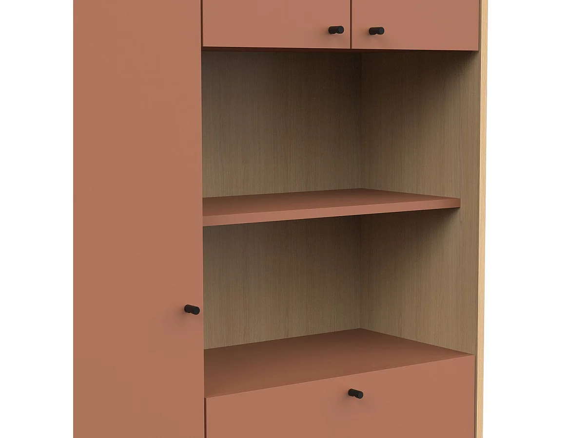 Armario de 4 puertas y 1 cajón con espejo H201,5 cm - ELISA