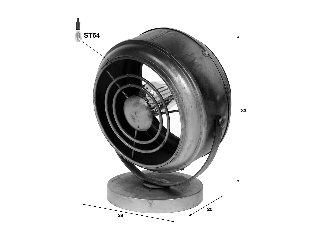 Tischlampe - Silber Metall -  - KONYA