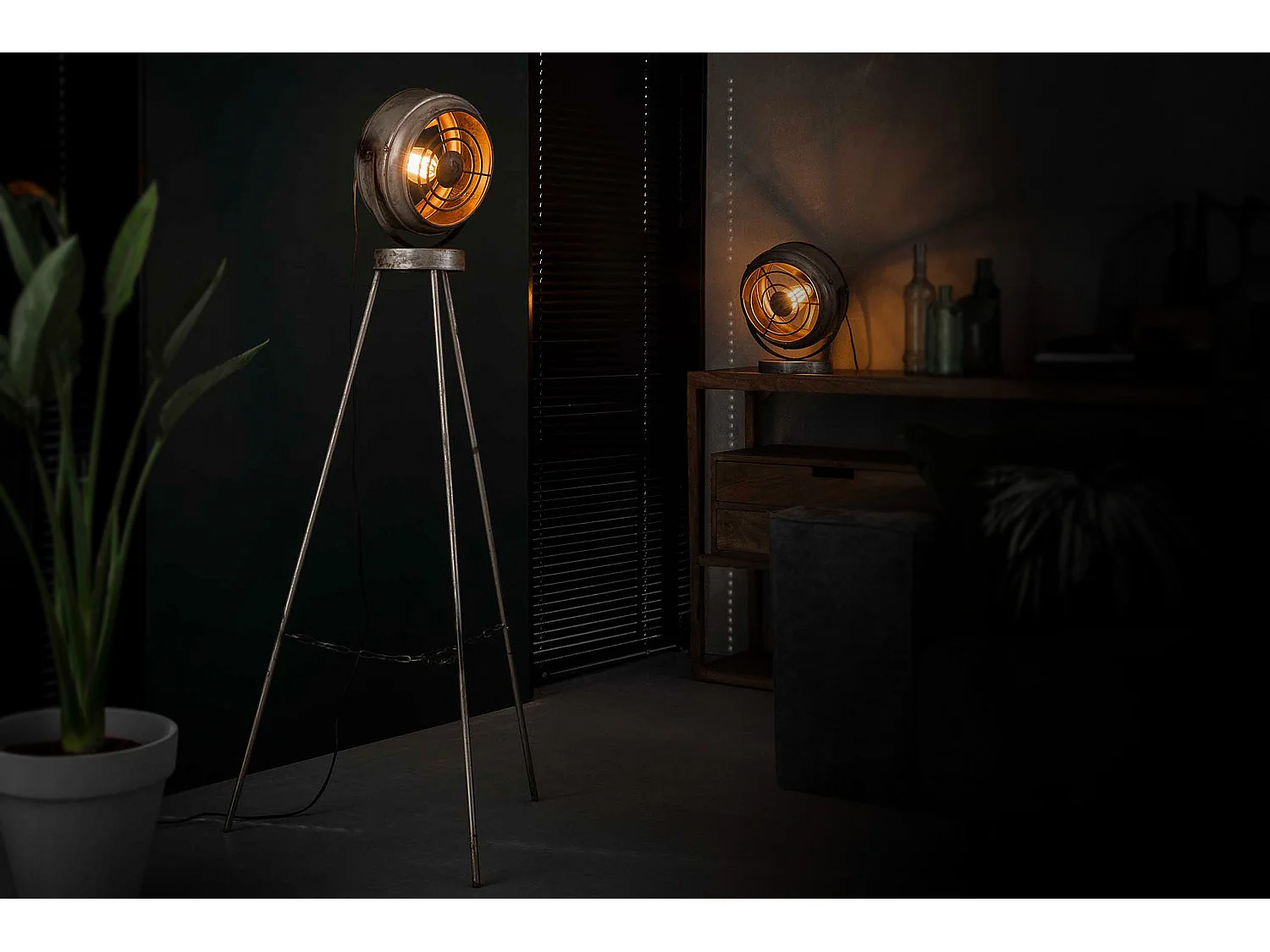 Tischlampe - Silber Metall -  - KONYA