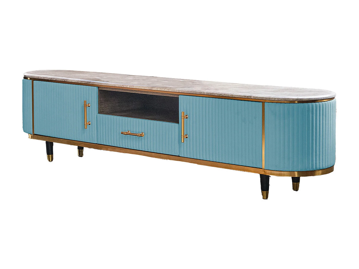 Buffet - bleu clair similicuir - MARIA