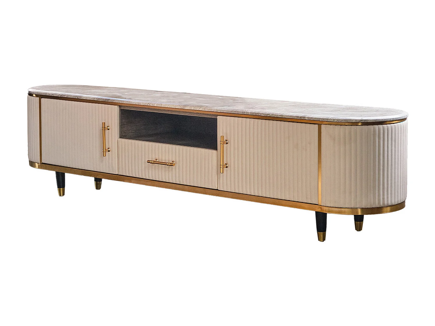 Buffet - blanc similicuir - MARIA