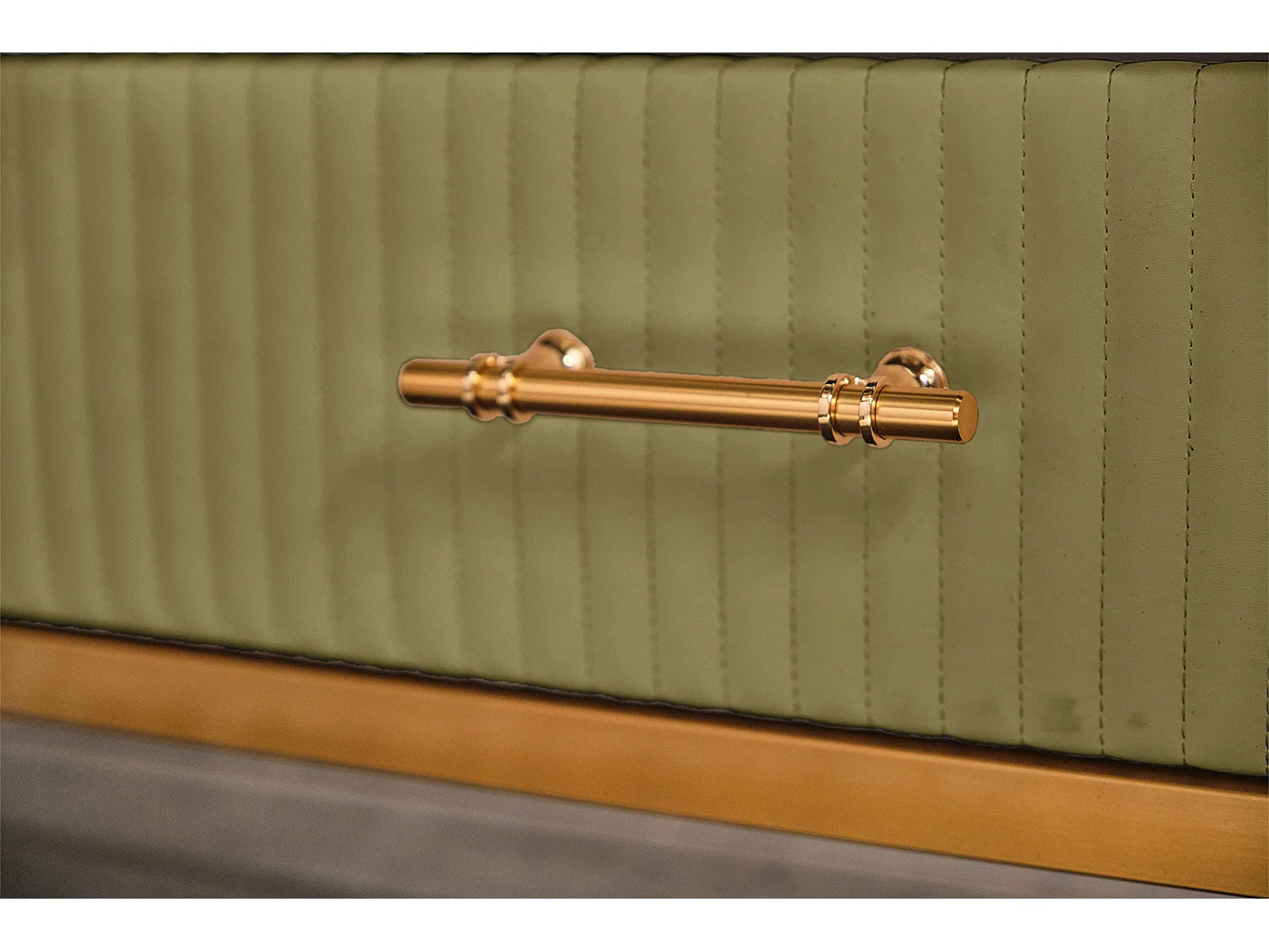 Lowboard - Groen Imitatieleer - MARIA