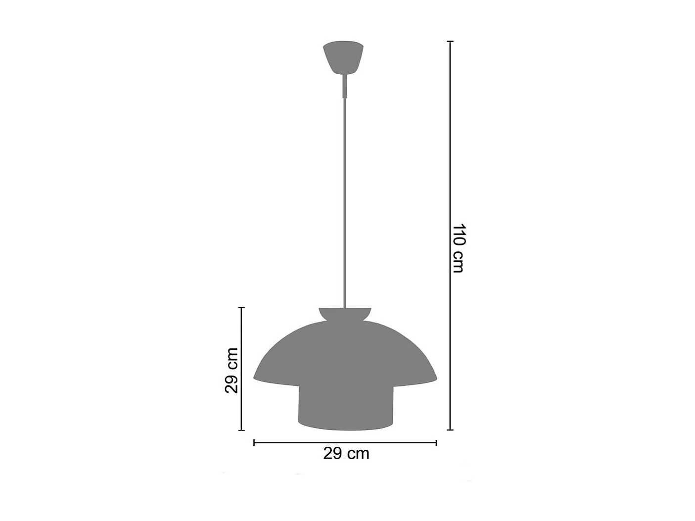 Suspensión  TOSEL ,metal,Naranja ,A110xD29xP29cm