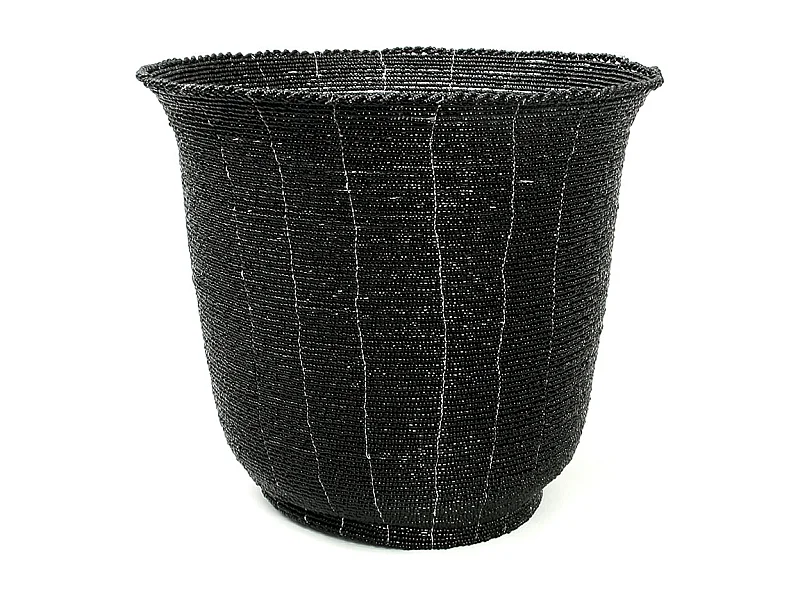 Die Beaded Hohe Schale - Schwarz - L