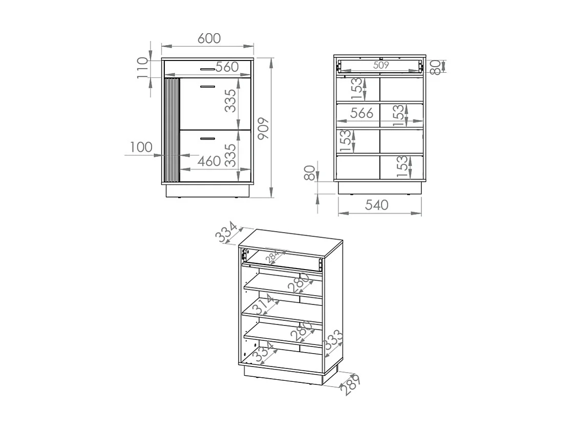 Meuble à chaussures 2 portes 1 tiroir Nilo Bois