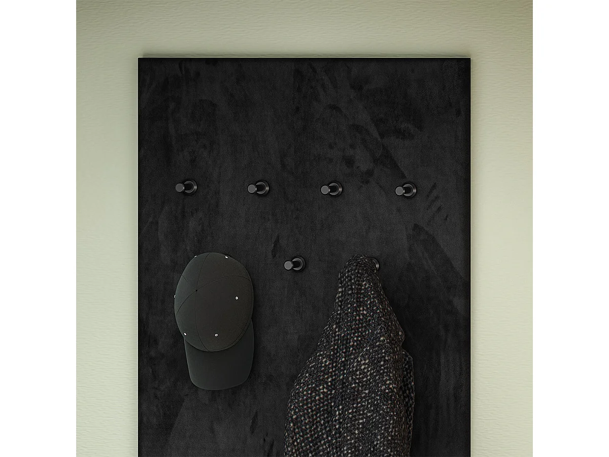 Meuble entrée porte-manteau et banc à chaussures 1 porte Nilo Bois et Noir