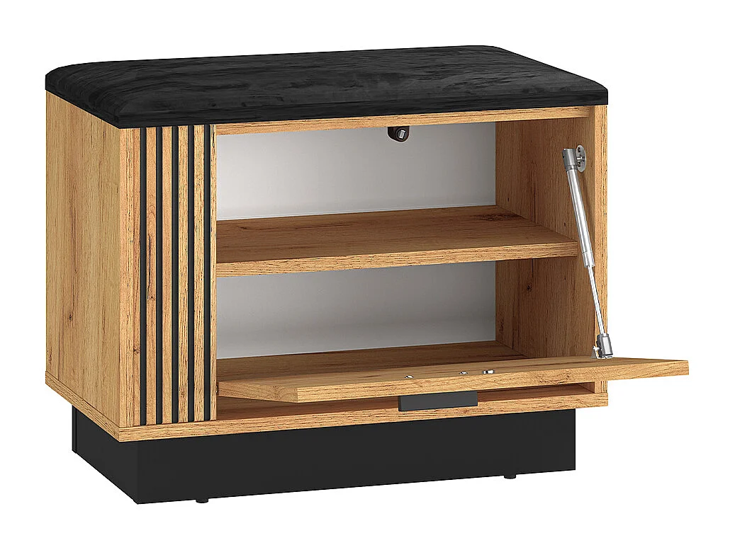 Banc meuble à chaussures 1 porte Nilo Bois
