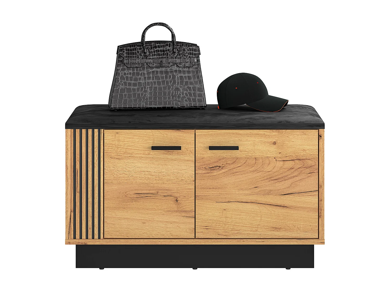 Banc meuble à chaussures 2 portes Nilo Bois