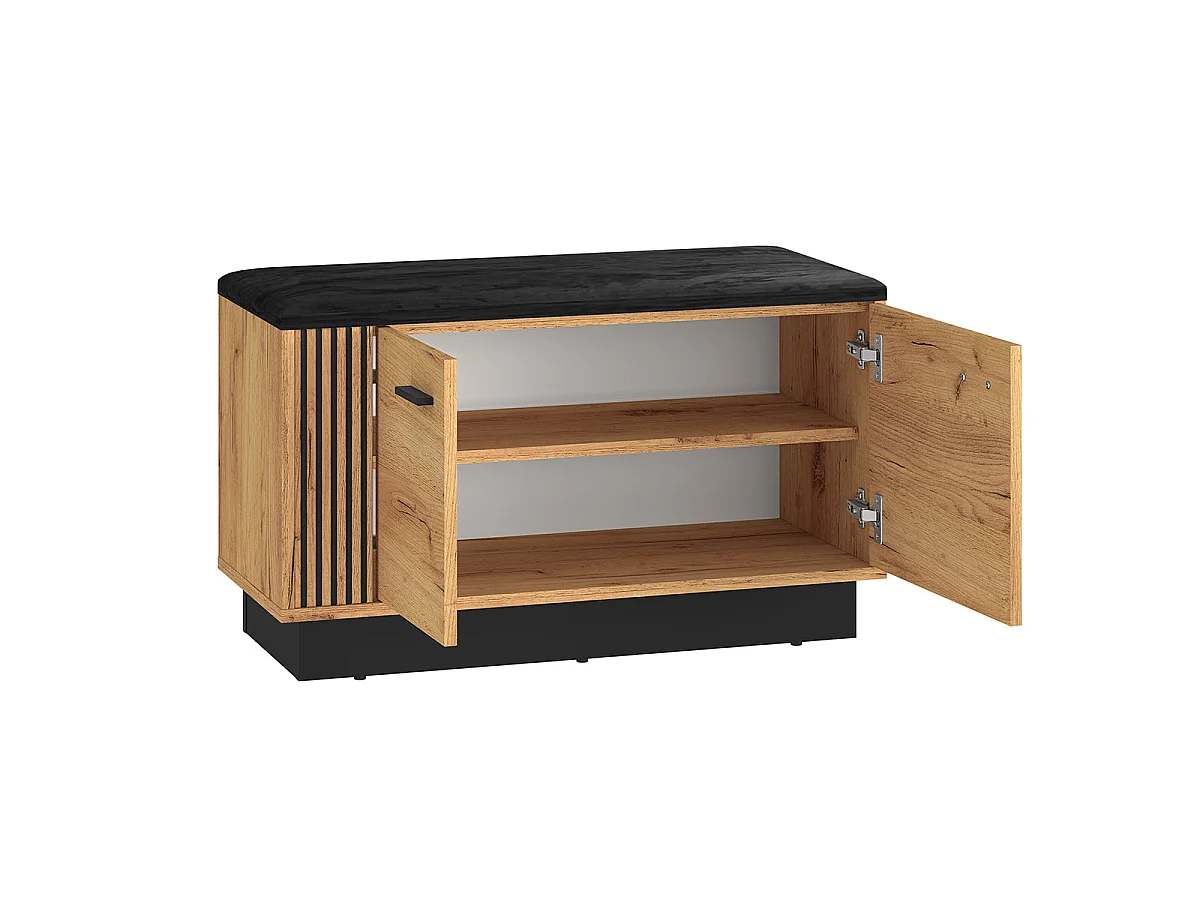 Banc meuble à chaussures 2 portes Nilo Bois
