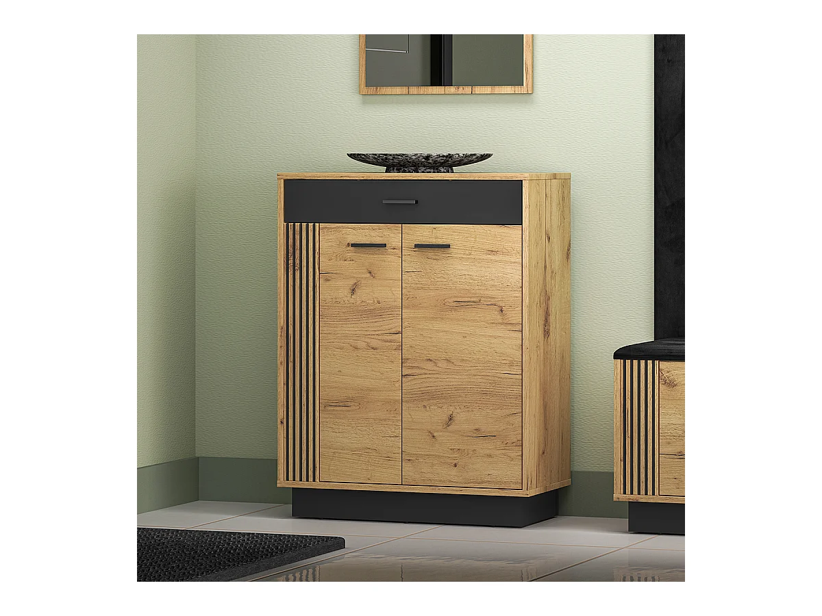 Schuhmöbel 2 Flügeltüren 1 Schublade Nilo Holz
