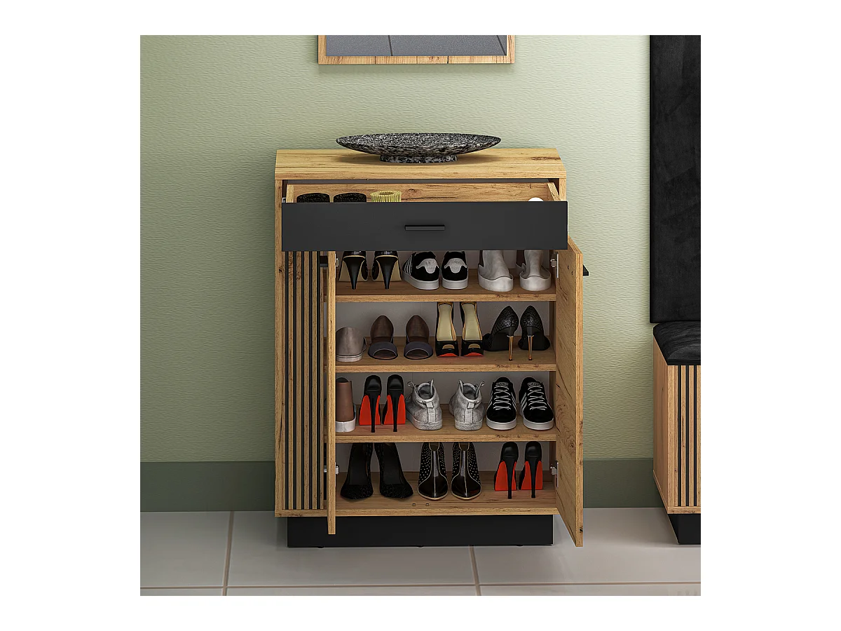 Schuhmöbel 2 Flügeltüren 1 Schublade Nilo Holz