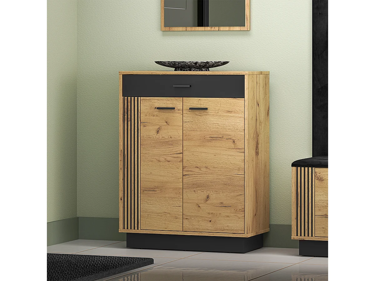 Schoenenkast 2 draaideuren 1 lade Nilo Wood