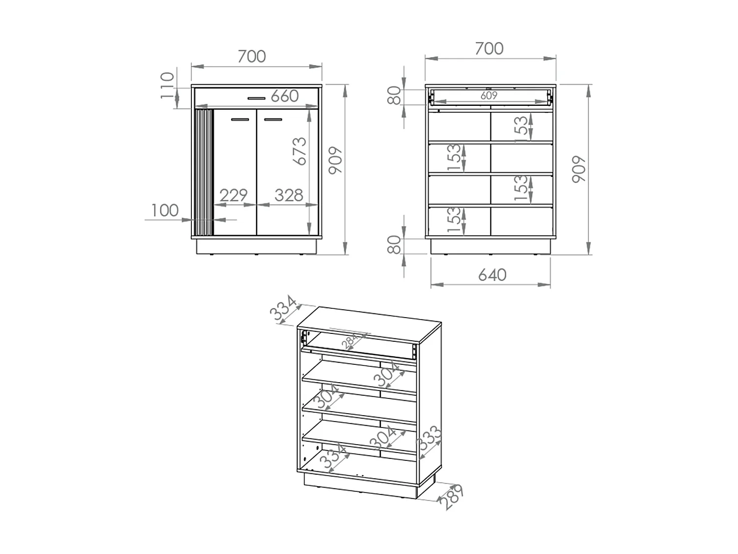 Mueble zapatero 2 puertas abatibles 1 cajón Nilo Madera