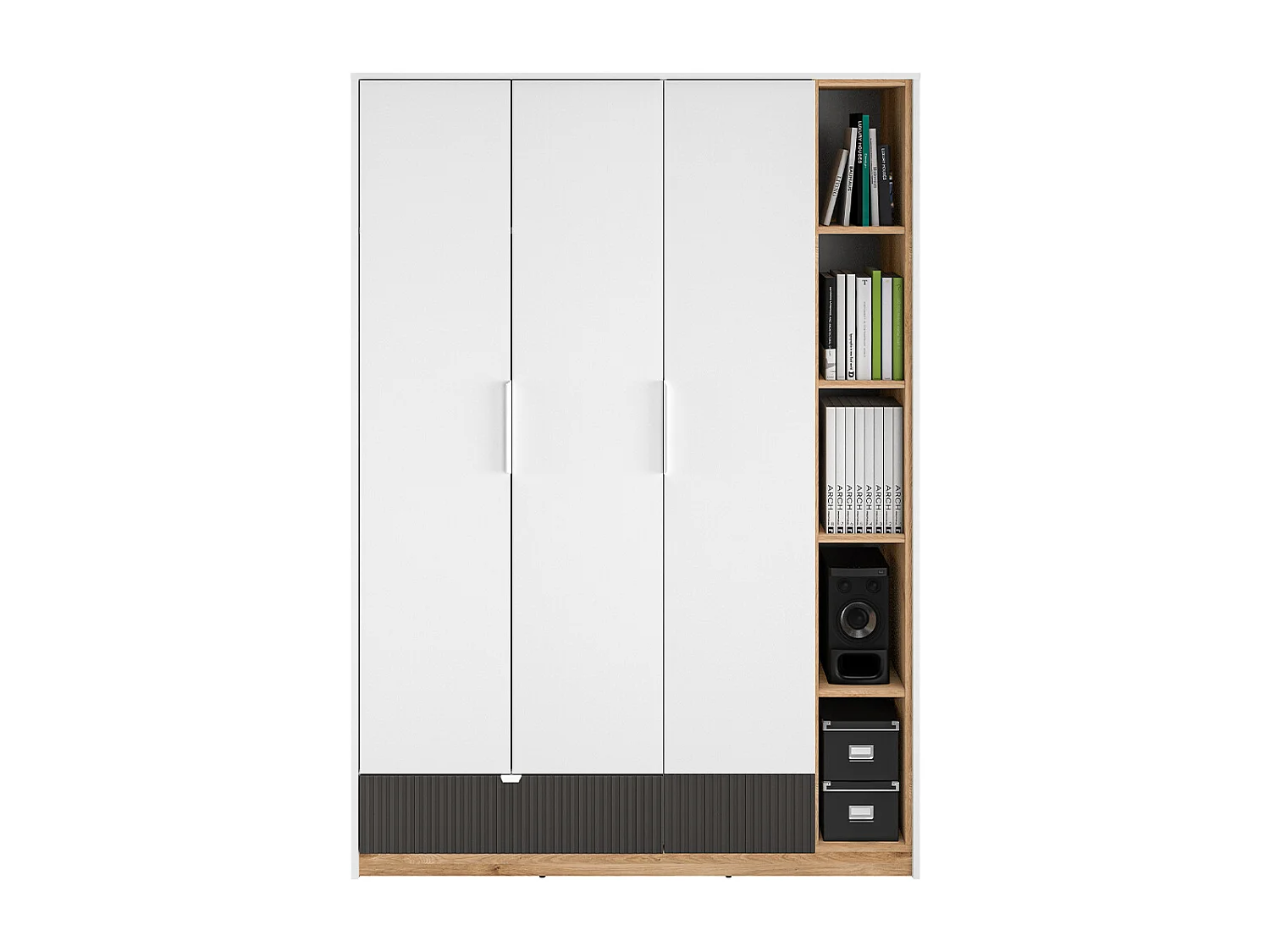 Armoire 3 portes 1 tiroir Ronan Blanc