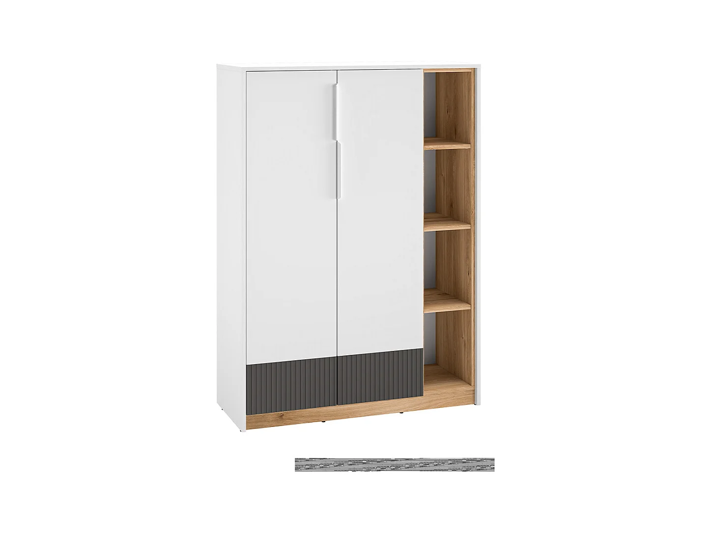 Armoire basse 2 portes 1 tiroir Ronan Blanc