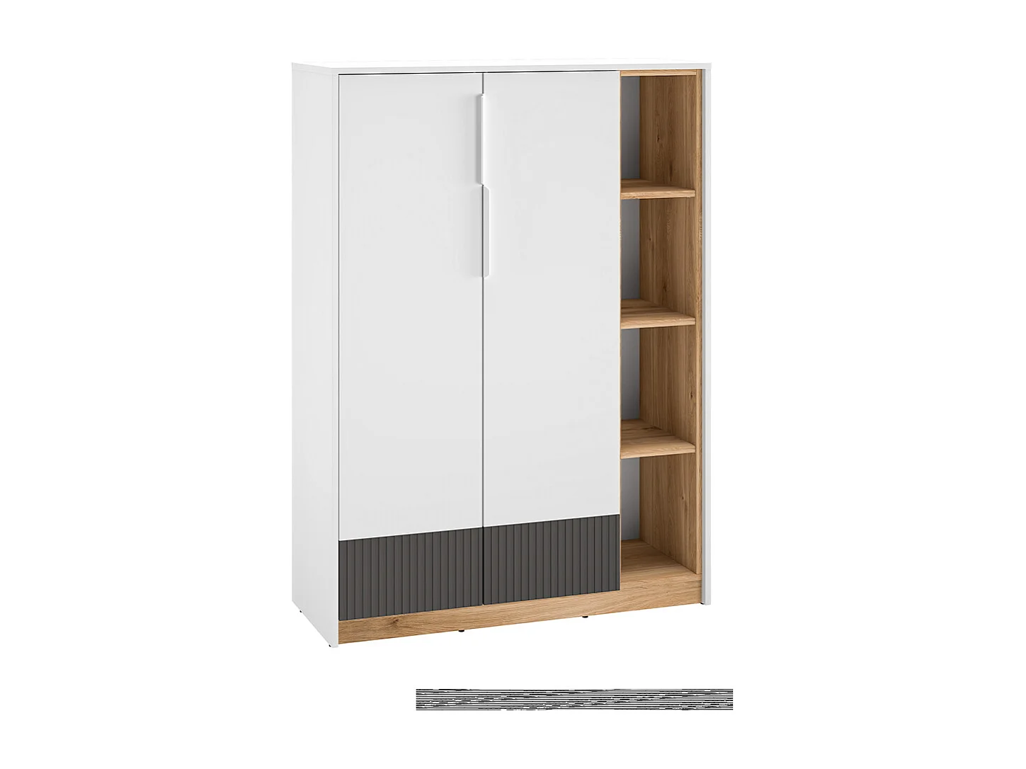 Armoire basse 2 portes 1 tiroir Ronan Blanc