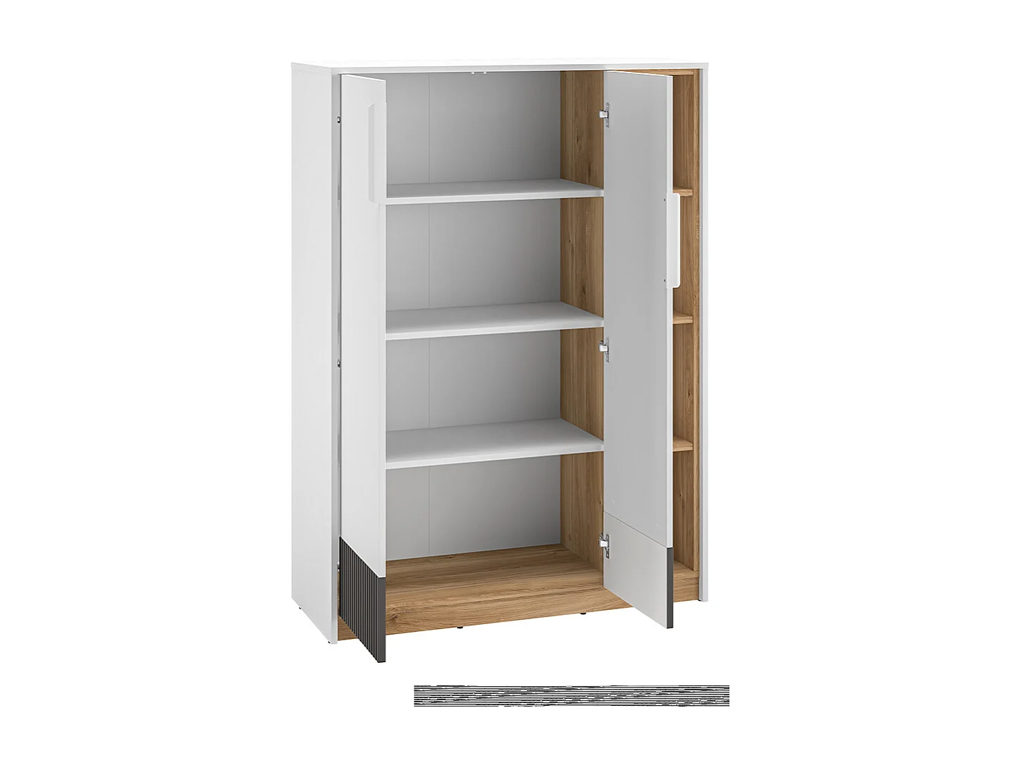 Armoire basse 2 portes 1 tiroir Ronan Blanc