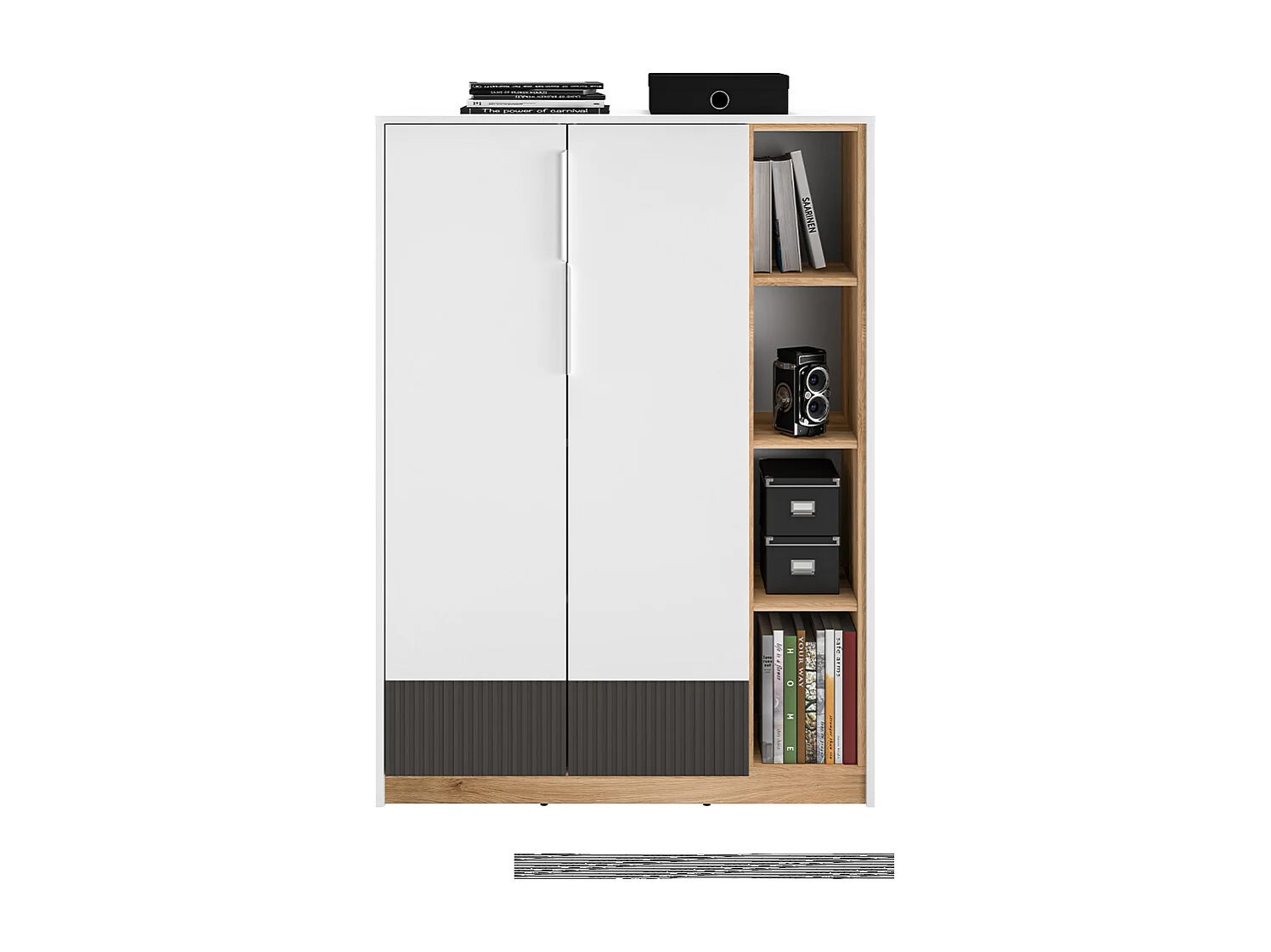 Armoire basse 2 portes 1 tiroir Ronan Blanc