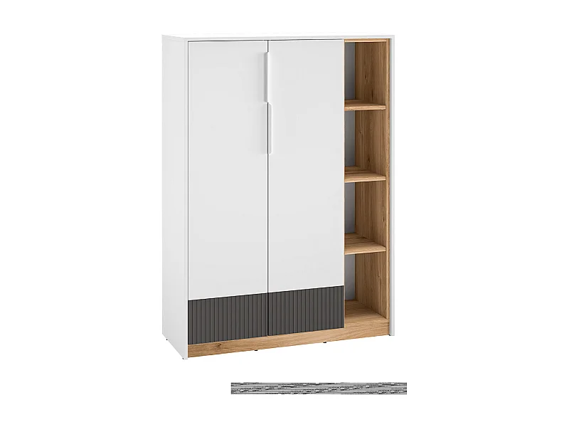 Armoire basse 2 portes 1 tiroir Ronan Blanc