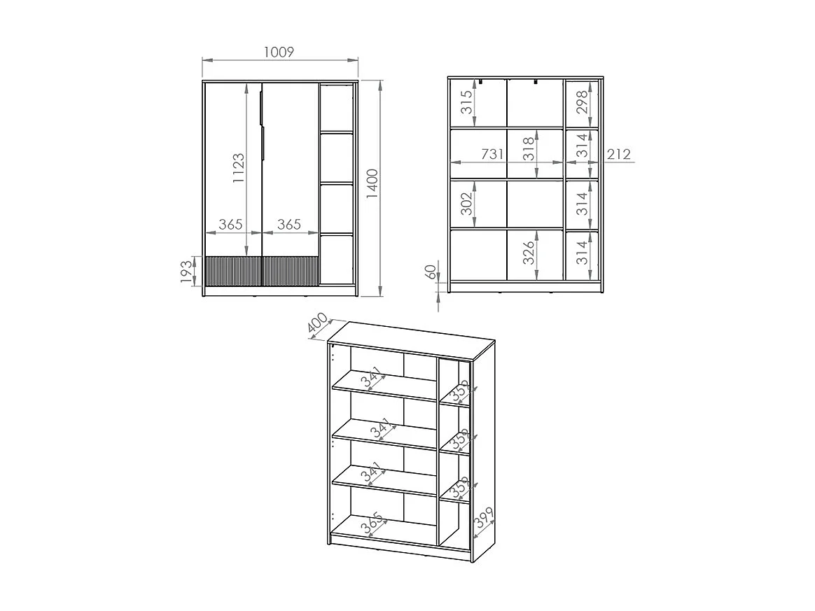 Schrank 1-türig Ronan Weiß