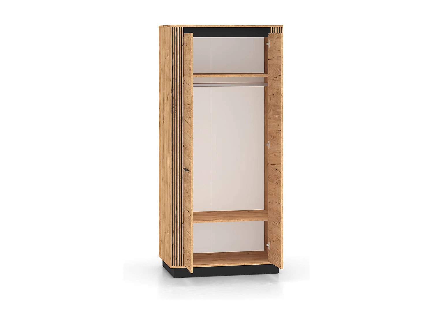 2-türiger Schrank Solal Holz und Schwarz