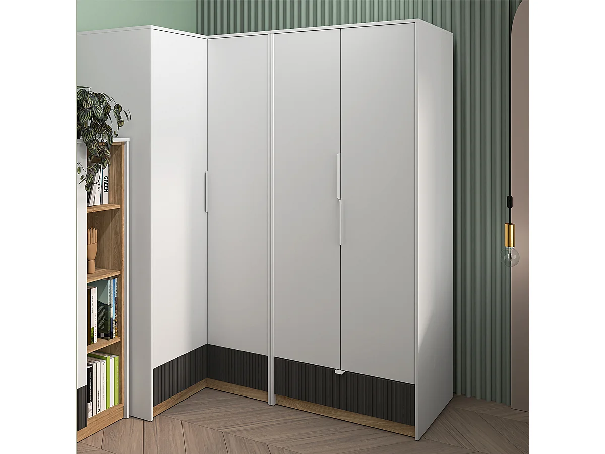 Armoire 2 portes 1 tiroir Ronan Blanc