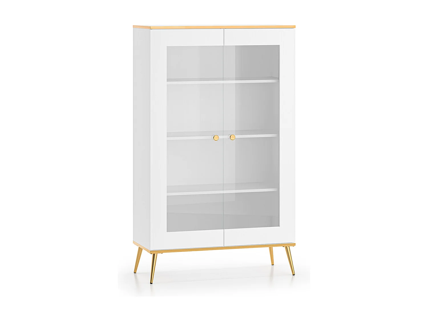 Vaisselier 2 portes Zora Blanc et Doré