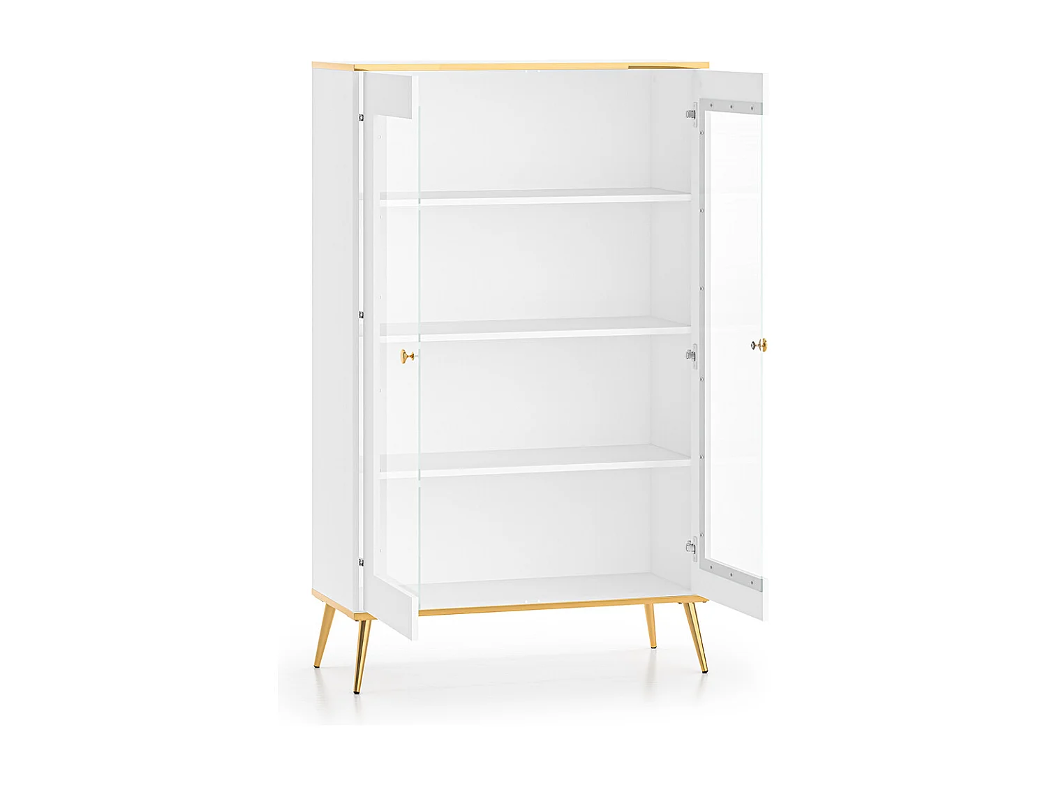 Vaisselier 2 portes Zora Blanc et Doré