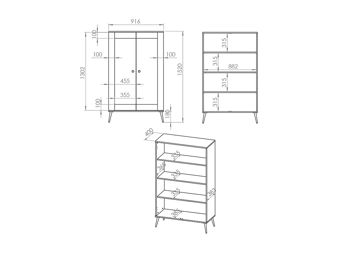 Vajillero 2 puertas Zora Blanco y Dorado