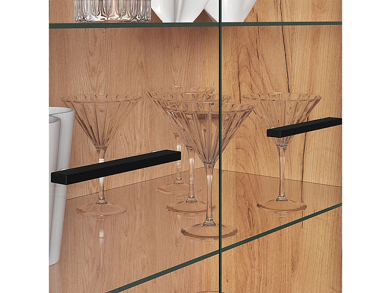 Vaisselier 2 portes Solal Bois et Noir