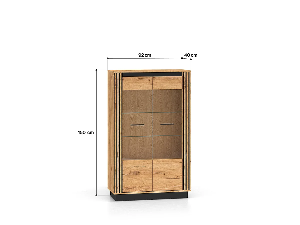 Solal Hout en Zwart 2-deurs servieskast