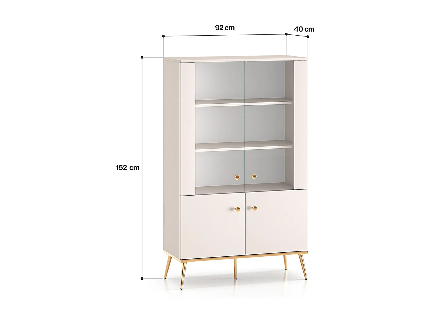 Olivia Cachemire et Doré 4-deurs servieskast