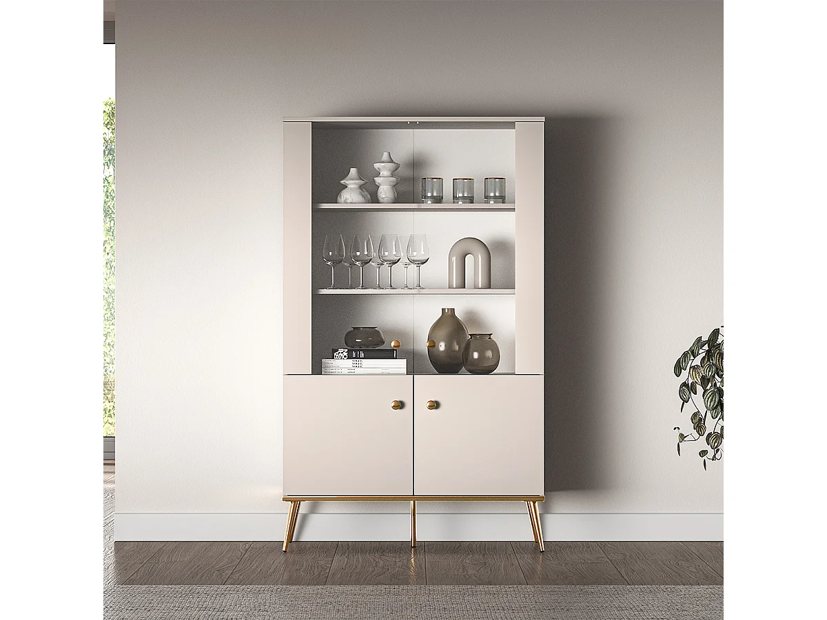 Vajillero 4 puertas Olivia Cachemira y Dorado