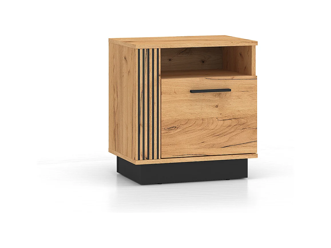 Chevet 1 porte Solal Bois et Noir