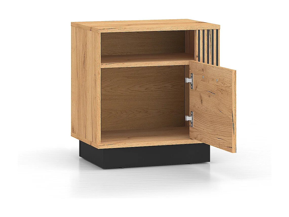 Chevet 1 porte Solal Bois et Noir