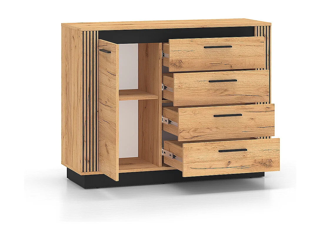 Buffet 1 anta 4 cassetti Solal marrone 90cm