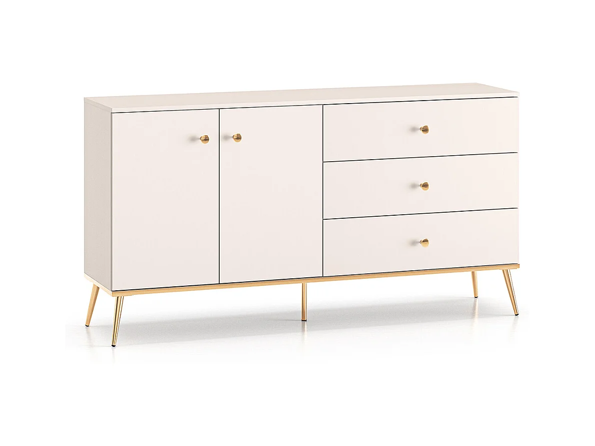 Olivia Kasjmier en Goud 2-deurs 3-lade dressoir