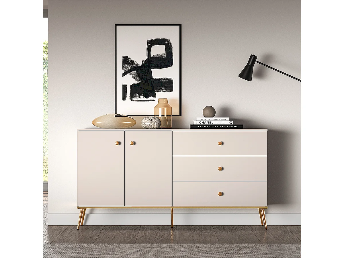 Buffet 2 ante 3 cassetti Olivia cachemire 85cm