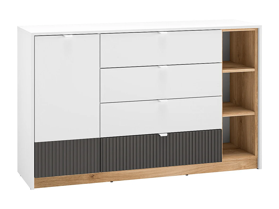 Buffet 1 anta 4 cassetti Ronan bianco 86cm